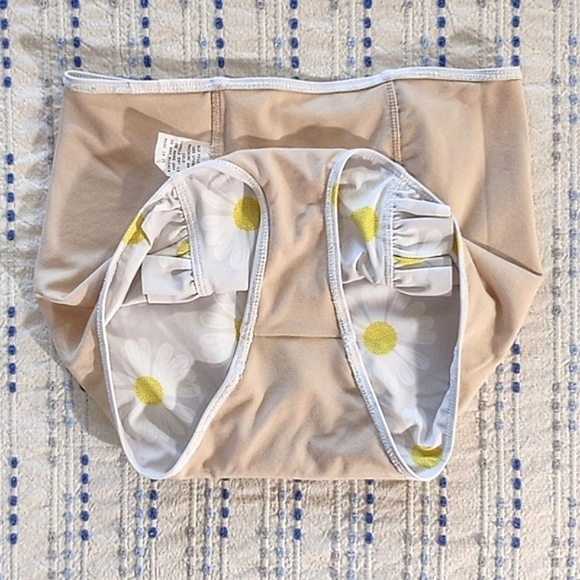 Kortni Jeane Swimsuit Bottoms High-Waist XS Daisy Yellow White Full Coverage - Picture 8 of 10